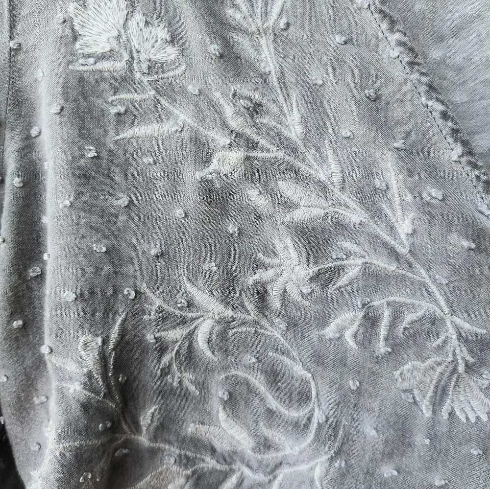 Knox Rose Women's Boho Girly Feminine Embroidered Three Quarter Sleeve Top M - Picture 5 of 9